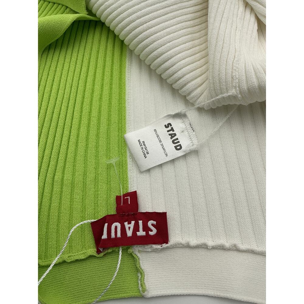 Staud Colorblock Green Viscose Pattern Long Dress… - image 4